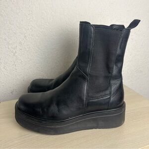 Vagabond Tara Chelsea Boots Black Leather Platform Ankle Size 39 US 8
